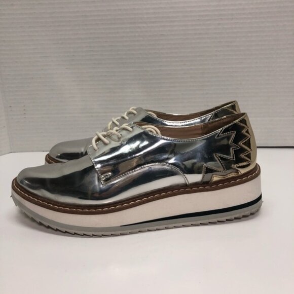 Zara silver mirror platform sneakers - Picture 1 of 8